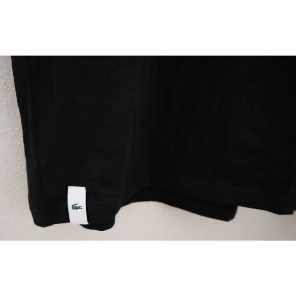 Lacoste TH3451 Men's Sz L Black Slim Fit Short Sleeve Cotton Jersey Undershirt - Picture 3 of 4